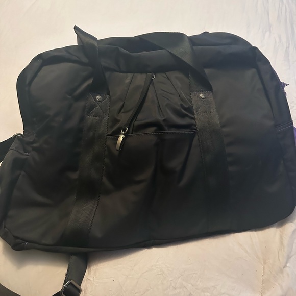 Athleta duffle gym bag - like new - black /purple - Picture 3 of 4